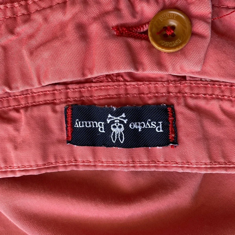 Psycho Bunny Cotton Relaxed Rugged Coastal Outdoors Clean Chino Shorts 30 Pink